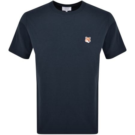 MAISON KITSUNE｜SHORT-SLEEVED ROUND NECK T-SHIRTS (NAVY NAVY FOX PATCH CLASSIC TEE-SHIRT | Maison Kitsuné